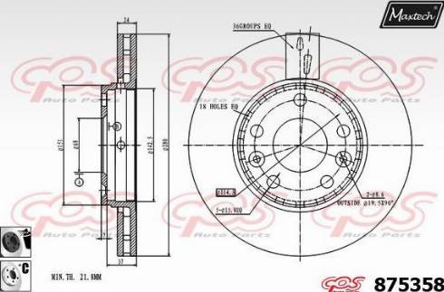 Maxtech 875358.6060 - Гальмівний диск autocars.com.ua