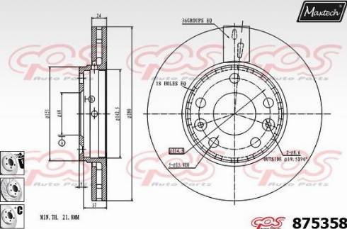 Maxtech 875358.6980 - Гальмівний диск autocars.com.ua