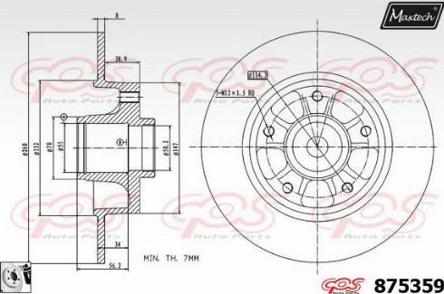 Maxtech 875359.0085 - Гальмівний диск autocars.com.ua