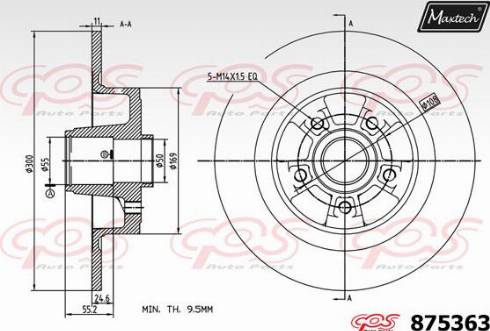 Maxtech 875363.0005 - Гальмівний диск autocars.com.ua