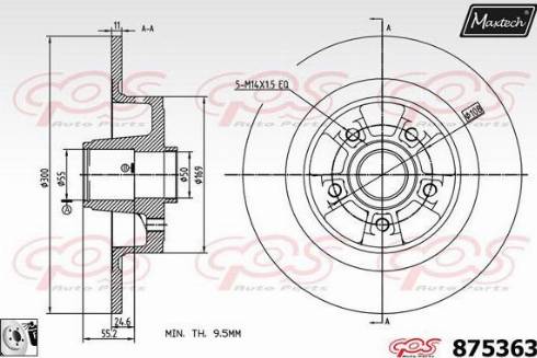 Maxtech 875363.0085 - Гальмівний диск autocars.com.ua