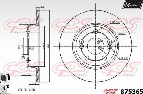 Maxtech 875365.6060 - Гальмівний диск autocars.com.ua