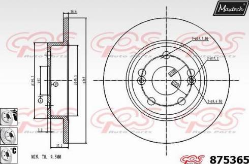 Maxtech 875365.6980 - Гальмівний диск autocars.com.ua