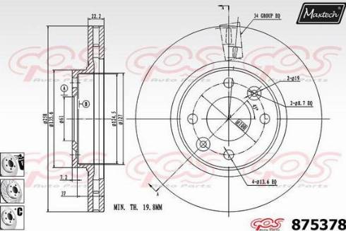 Maxtech 875378.6980 - Гальмівний диск autocars.com.ua