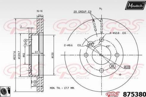 Maxtech 875380.0060 - Тормозной диск autodnr.net