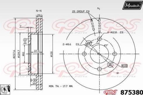 Maxtech 875380.0080 - Тормозной диск autodnr.net