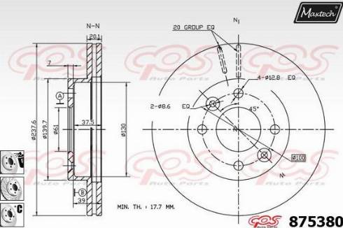 Maxtech 875380.6880 - Тормозной диск autodnr.net