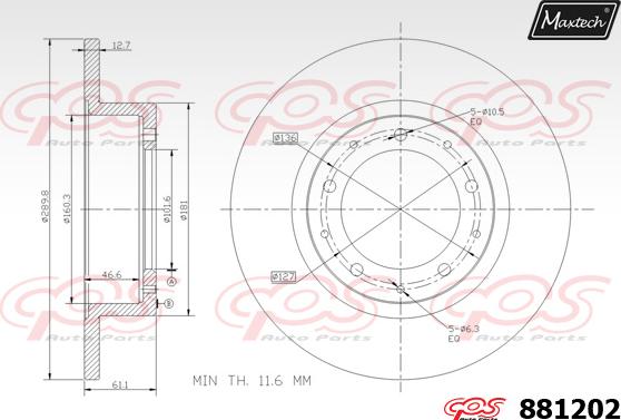 Maxtech 875380 - Тормозной диск autodnr.net