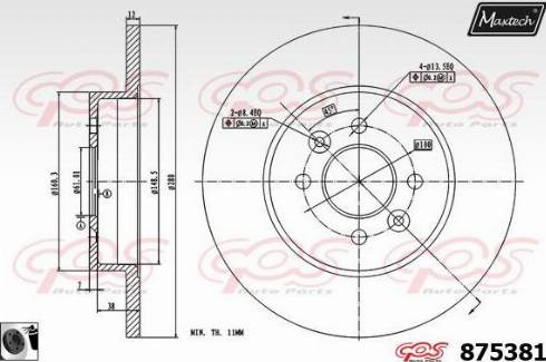 Maxtech 875381.0060 - Гальмівний диск autocars.com.ua