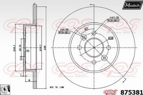 Maxtech 875381.0080 - Гальмівний диск autocars.com.ua