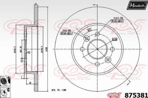 Maxtech 875381.6060 - Гальмівний диск autocars.com.ua