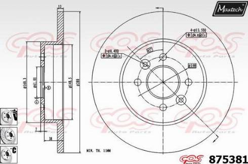 Maxtech 875381.6880 - Гальмівний диск autocars.com.ua