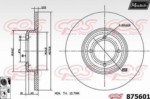 Maxtech 875601.6060 - Гальмівний диск autocars.com.ua