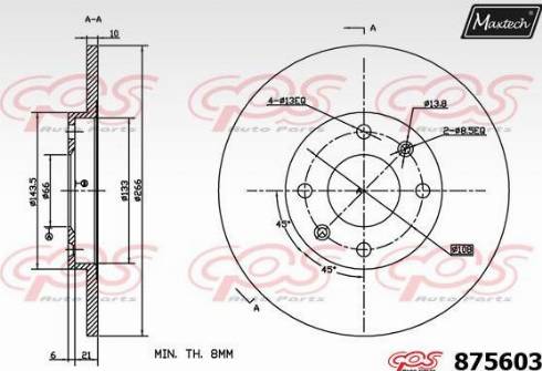 Maxtech 875603.0000 - Гальмівний диск autocars.com.ua