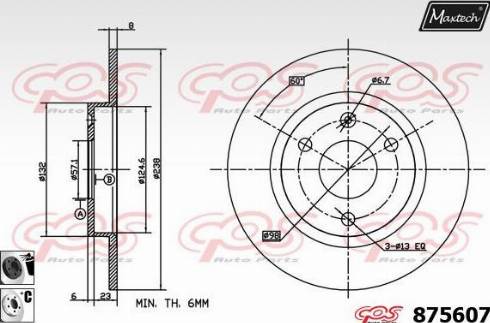 Maxtech 875607.6060 - Гальмівний диск autocars.com.ua