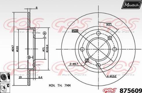 Maxtech 875609.6060 - Гальмівний диск autocars.com.ua