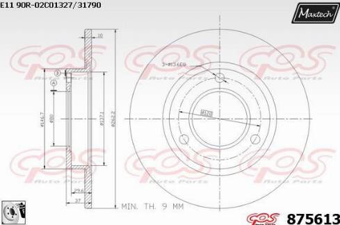 Maxtech 875613.0080 - Гальмівний диск autocars.com.ua