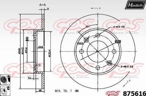 Maxtech 875616.6060 - Гальмівний диск autocars.com.ua