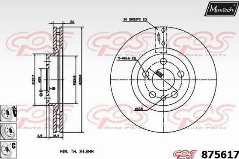 Maxtech 875617.6880 - Гальмівний диск autocars.com.ua