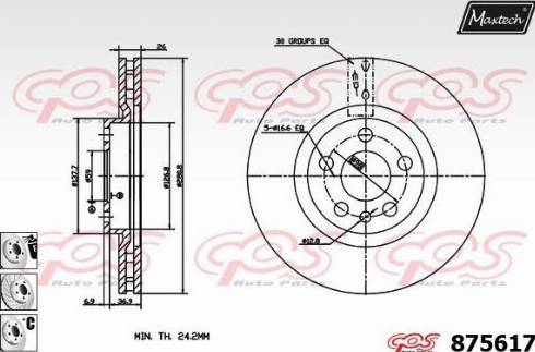 Maxtech 875617.6980 - Гальмівний диск autocars.com.ua