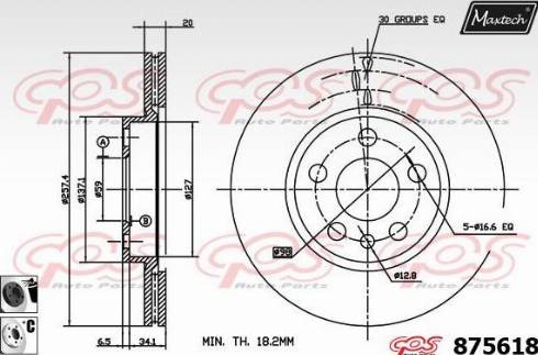 Maxtech 875618.6060 - Гальмівний диск autocars.com.ua