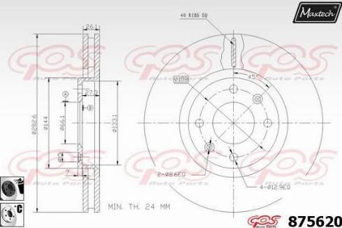 Maxtech 875620.6060 - Гальмівний диск autocars.com.ua