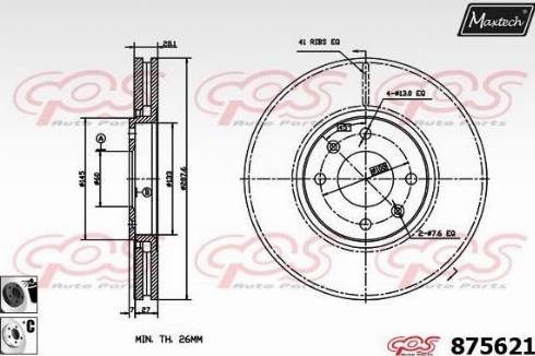 Maxtech 875621.6060 - Гальмівний диск autocars.com.ua