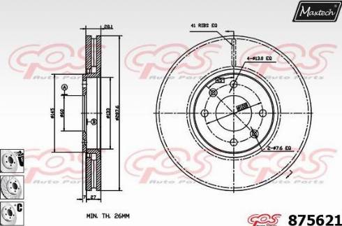 Maxtech 875621.6980 - Гальмівний диск autocars.com.ua