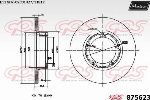 Maxtech 875623.0000 - Гальмівний диск autocars.com.ua