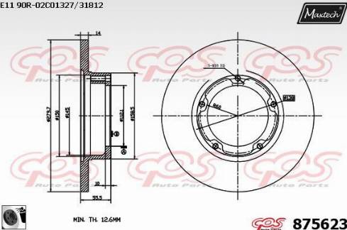 Maxtech 875623.0060 - Гальмівний диск autocars.com.ua