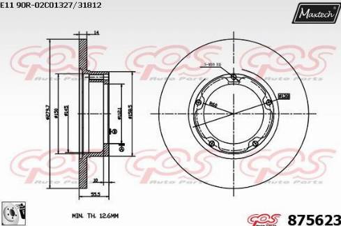 Maxtech 875623.0080 - Гальмівний диск autocars.com.ua