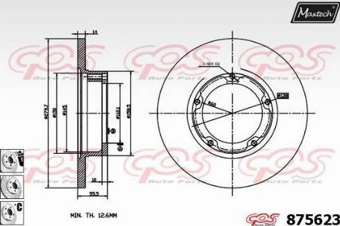 Maxtech 875623.6880 - Гальмівний диск autocars.com.ua