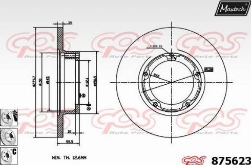 Maxtech 875623.6980 - Гальмівний диск autocars.com.ua