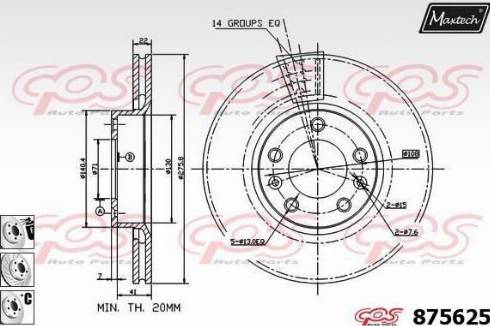 Maxtech 875625.6880 - Гальмівний диск autocars.com.ua