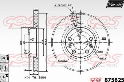 Maxtech 875625.6980 - Гальмівний диск autocars.com.ua