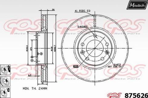 Maxtech 875626.6880 - Гальмівний диск autocars.com.ua