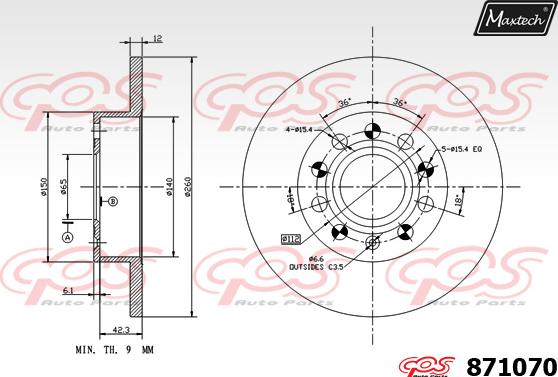 Maxtech 875628 - Гальмівний диск autocars.com.ua