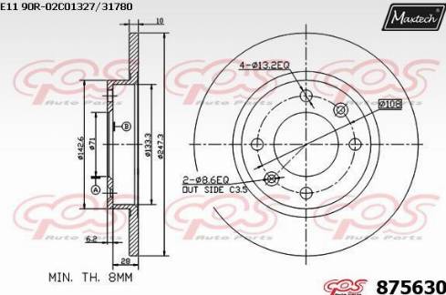 Maxtech 875630.0000 - Гальмівний диск autocars.com.ua