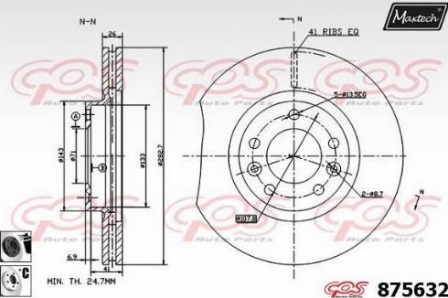 Maxtech 875632.6060 - Гальмівний диск autocars.com.ua