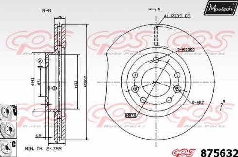 Maxtech 875632.6880 - Гальмівний диск autocars.com.ua