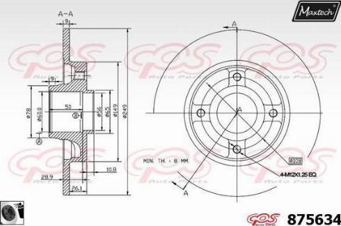 Maxtech 875634.0065 - Гальмівний диск autocars.com.ua