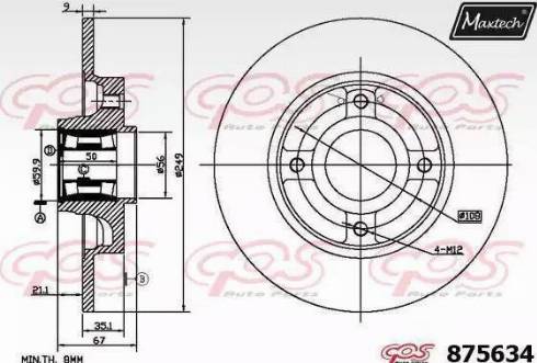 Maxtech 875634.0005 - Гальмівний диск autocars.com.ua