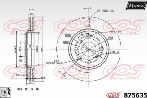 Maxtech 875635.0080 - Гальмівний диск autocars.com.ua