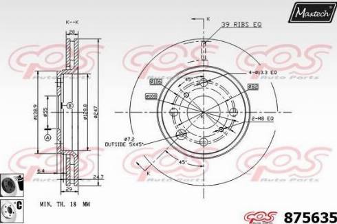 Maxtech 875635.6060 - Гальмівний диск autocars.com.ua