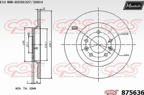 Maxtech 875636.0000 - Тормозной диск autodnr.net