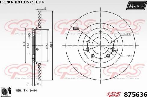 Maxtech 875636.0060 - Тормозной диск autodnr.net