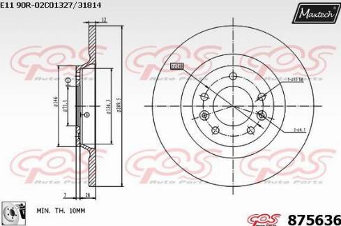 Maxtech 875636.0080 - Тормозной диск autodnr.net