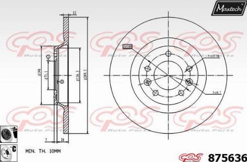 Maxtech 875636.6060 - Тормозной диск autodnr.net