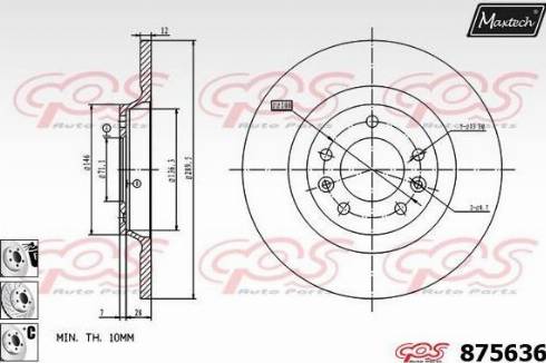 Maxtech 875636.6880 - Тормозной диск autodnr.net