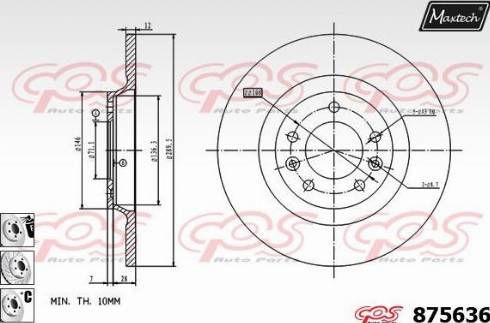 Maxtech 875636.6980 - Тормозной диск autodnr.net